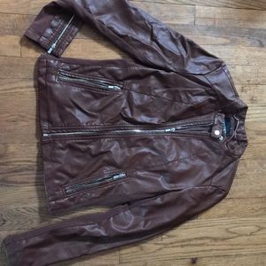 Express faux-leather motocross jacket